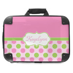 Pink & Green Dots Hard Shell Briefcase - 18" (Personalized)
