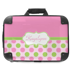 Pink & Green Dots Hard Shell Briefcase - 18" (Personalized)