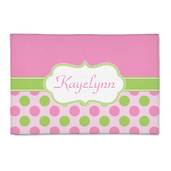 Pink & Green Dots Patio Rug (Personalized)