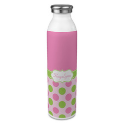 Pink & Green Dots 20oz Stainless Steel Water Bottle - Full Print (Personalized)