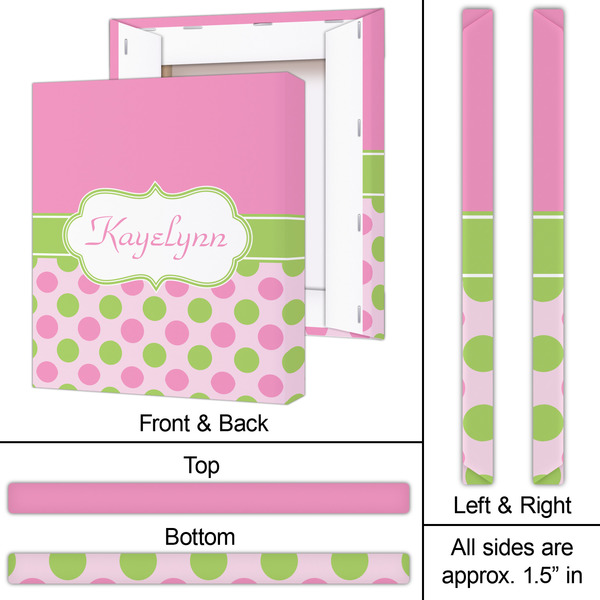 Pink & Green Dots 20x24 - Canvas Print - Approval