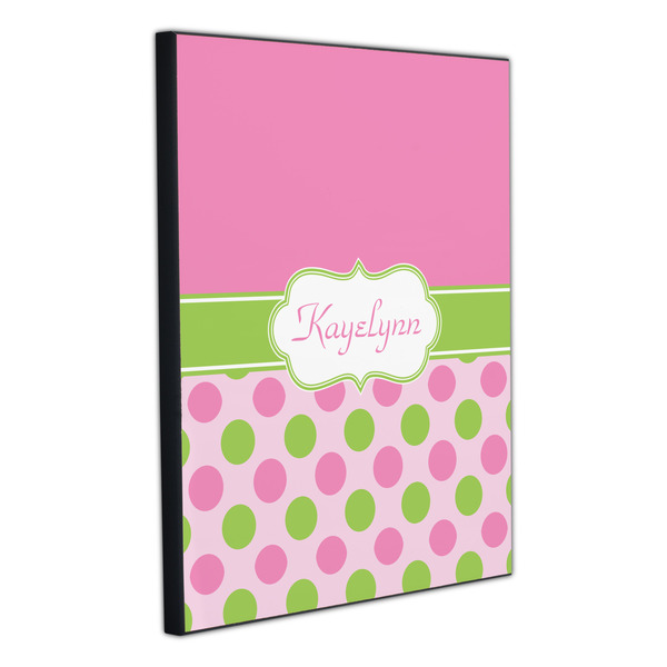 Pink & Green Dots 20x24 Wood Print - Angle View