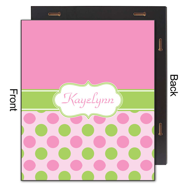 Pink & Green Dots 20x24 Wood Print - Front & Back View