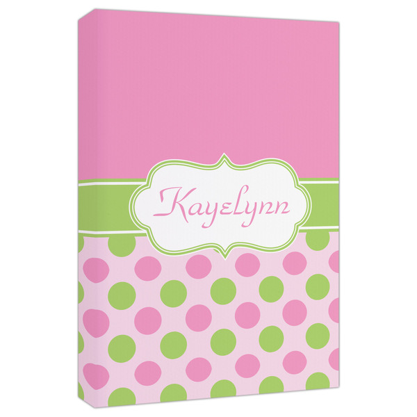 Custom Pink & Green Dots Canvas Print - 20x30 (Personalized)