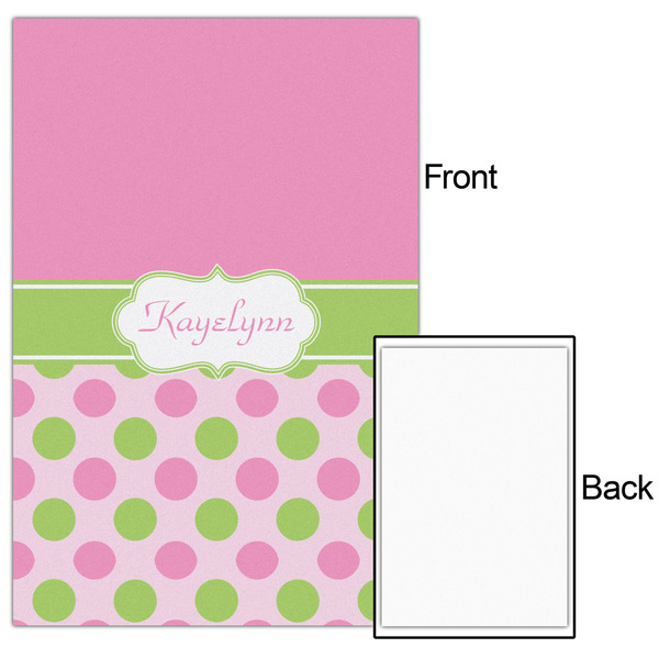 Pink & Green Dots 20x30 - Matte Poster - Front & Back