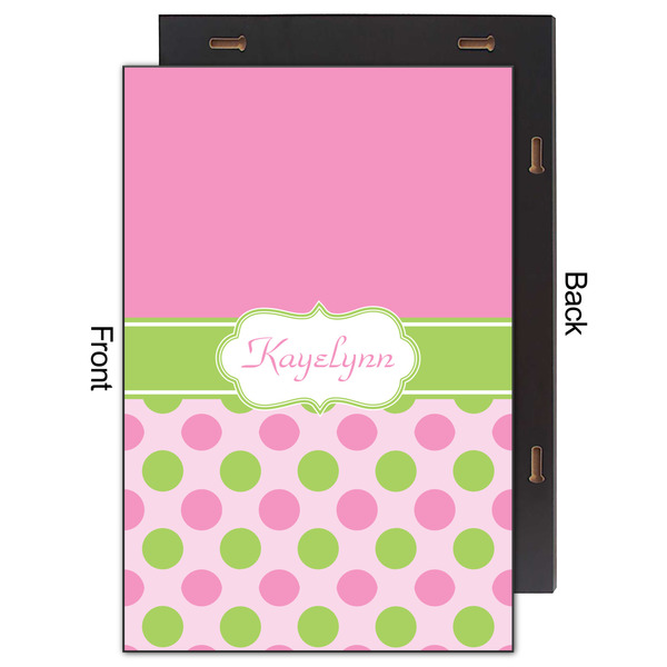 Pink & Green Dots 20x30 Wood Print - Front & Back View