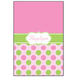 Pink & Green Dots Wood Print - 20x30 (Personalized)