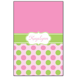 Pink & Green Dots Wood Print - 20x30 (Personalized)