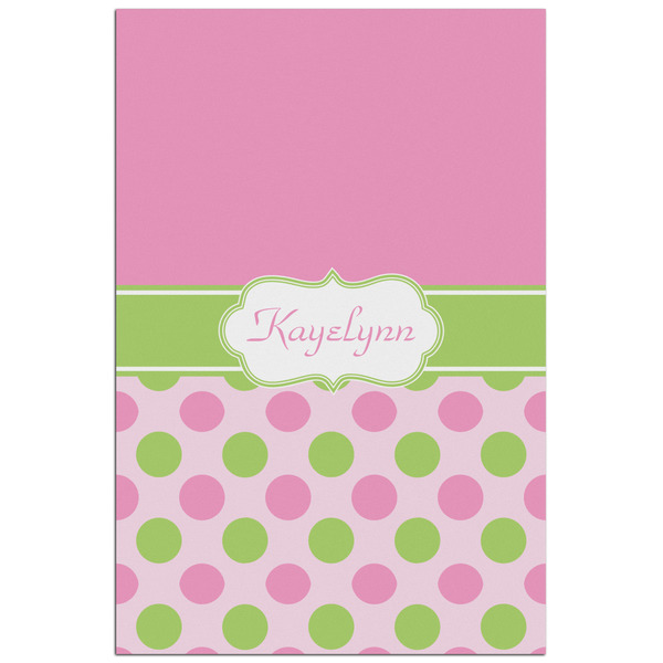 Custom Pink & Green Dots Poster - Matte - 24x36 (Personalized)