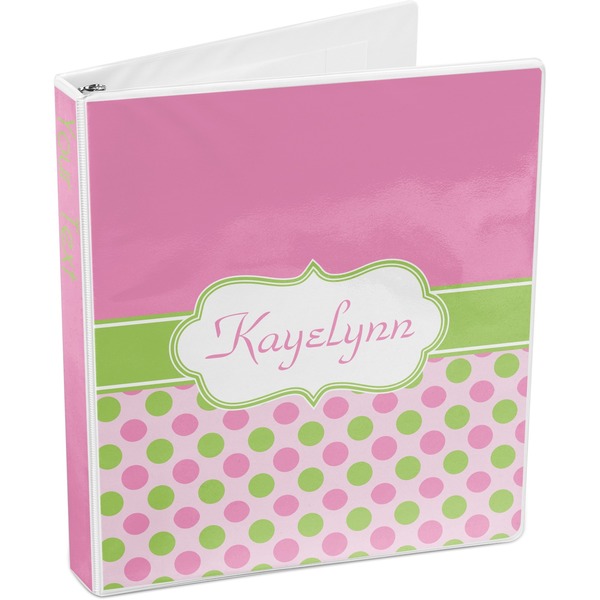 Pink & Green Dots 3-Ring Binder 3/4 - Main