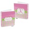 Pink & Green Dots 3-Ring Binder Front and Back