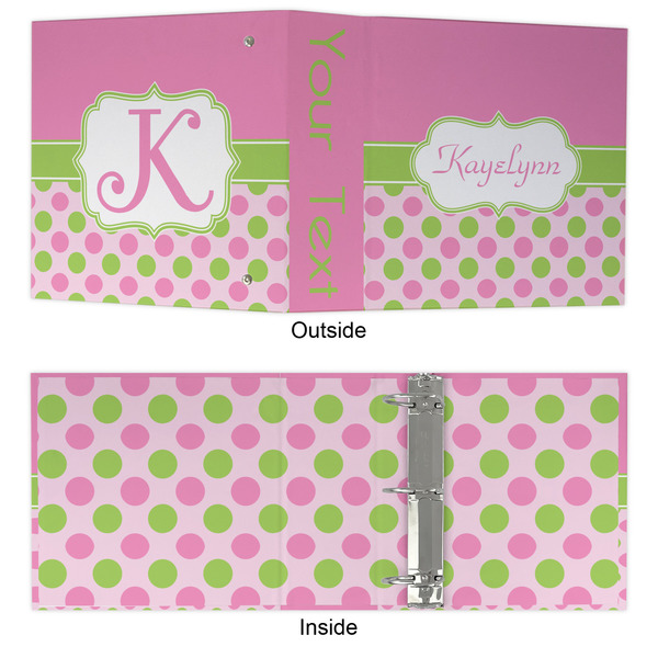 Pink & Green Dots 3 Ring Binders - Full Wrap - 3" - APPROVAL