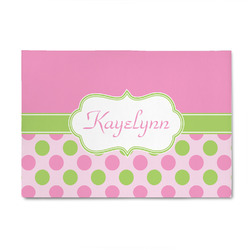Pink & Green Dots 4' x 6' Patio Rug (Personalized)
