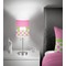 Pink & Green Dots 7 inch drum lamp shade - in room