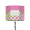 Pink & Green Dots 8" Drum Lampshade - ON STAND (Fabric)