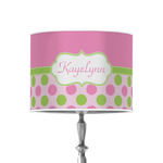Pink & Green Dots 8" Drum Lamp Shade - Poly-film (Personalized)