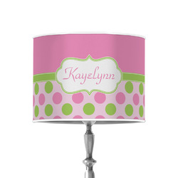 Pink & Green Dots 8" Drum Lamp Shade - Poly-film (Personalized)