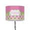 Pink & Green Dots 8" Drum Lampshade - ON STAND (Poly Film)