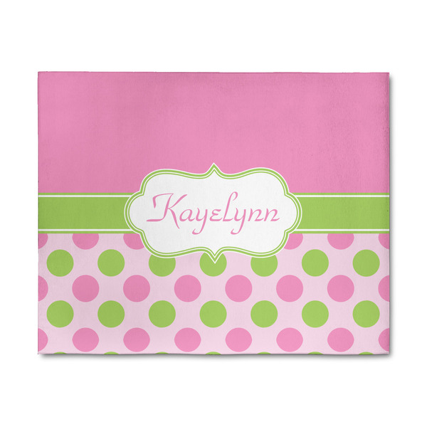Custom Pink & Green Dots 8' x 10' Indoor Area Rug (Personalized)