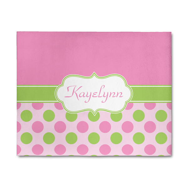 Custom Pink & Green Dots 8' x 10' Patio Rug (Personalized)