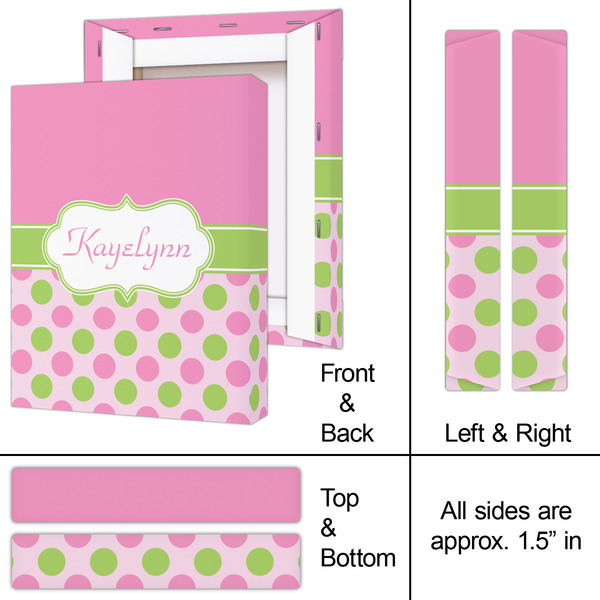 Pink & Green Dots 8x10 - Canvas Print - Approval