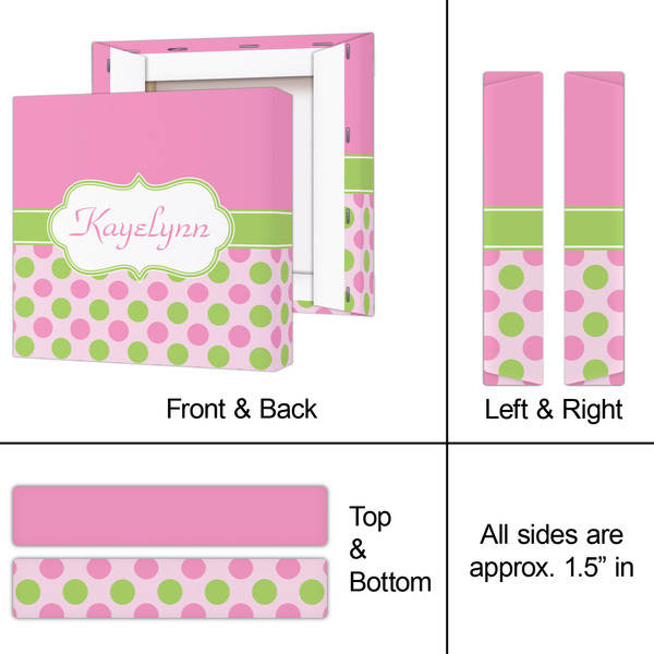 Pink & Green Dots 8x8 - Canvas Print - Approval
