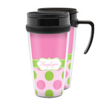 Pink & Green Dots Acrylic Travel Mug (Personalized)