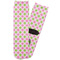 Pink & Green Dots Adult Crew Socks - Single Pair - Front and Back