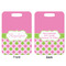 Pink & Green Dots Aluminum Luggage Tag (Front + Back)