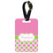 Pink & Green Dots Aluminum Luggage Tag (Personalized)