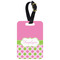 Pink & Green Dots Metal Luggage Tag w/ Name or Text