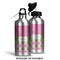 Pink & Green Dots Aluminum Water Bottle - Alternate lid options