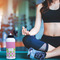 Pink & Green Dots Aluminum Water Bottle - White LIFESTYLE