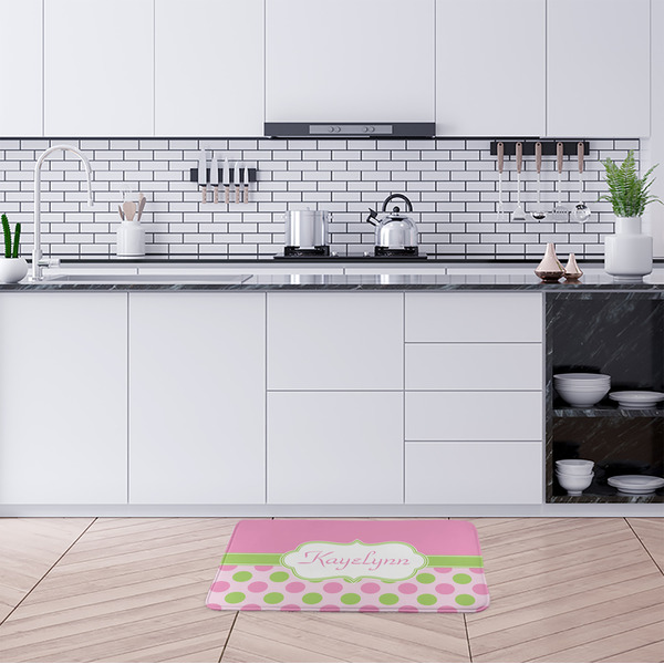 Pink & Green Dots Anti-Fatigue Kitchen Mats - LIFESTYLE