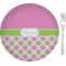 Pink & Green Dots 8" Glass Appetizer / Dessert Plates - Single or Set (Personalized)