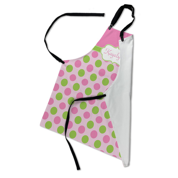 Pink & Green Dots Apron - Folded