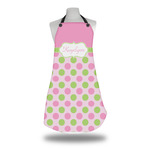 Pink & Green Dots Apron w/ Name or Text