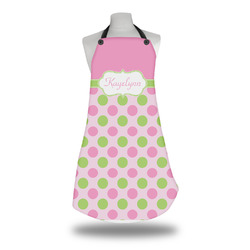 Pink & Green Dots Apron w/ Name or Text