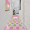 Pink & Green Dots Area Rug Sizes - In Context (vertical)