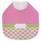 Pink & Green Dots Jersey Knit Baby Bib w/ Name or Text