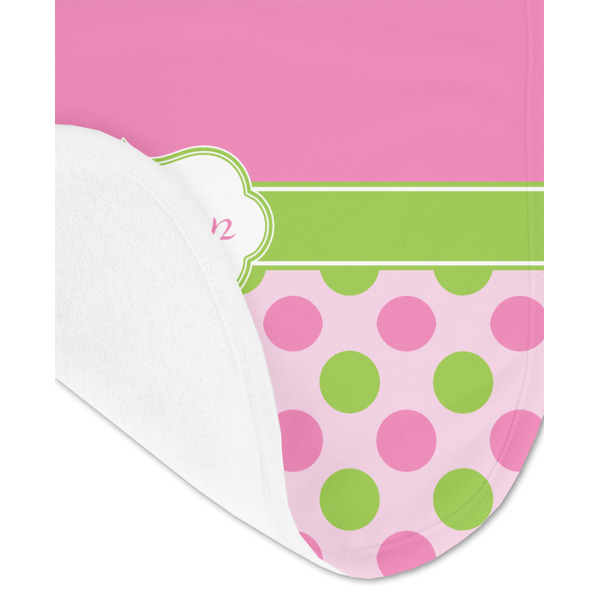 Pink & Green Dots Baby Bib - AFT detail