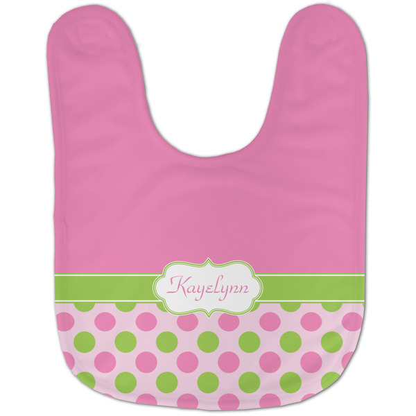 Pink & Green Dots Baby Bib - AFT flat