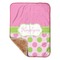 Pink & Green Dots Baby Sherpa Blanket - Corner Showing Soft