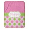 Pink & Green Dots Baby Sherpa Blanket - Flat