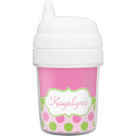 Pink & Green Dots Baby Sippy Cup (Personalized)