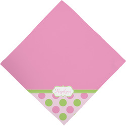 Pink & Green Dots Dog Bandana Scarf w/ Name or Text