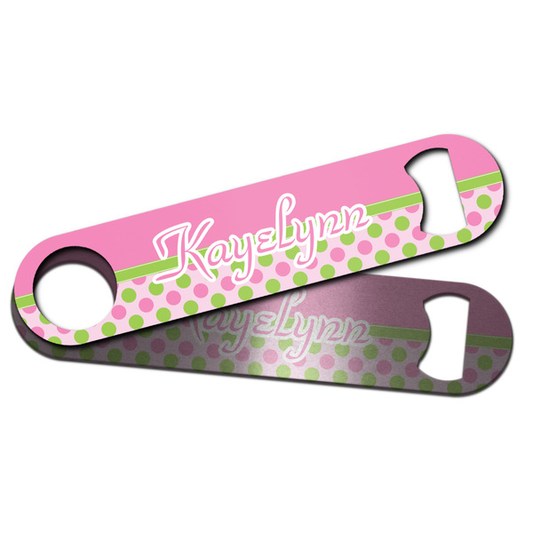 Pink & Green Dots Bar Bottle Opener - Main