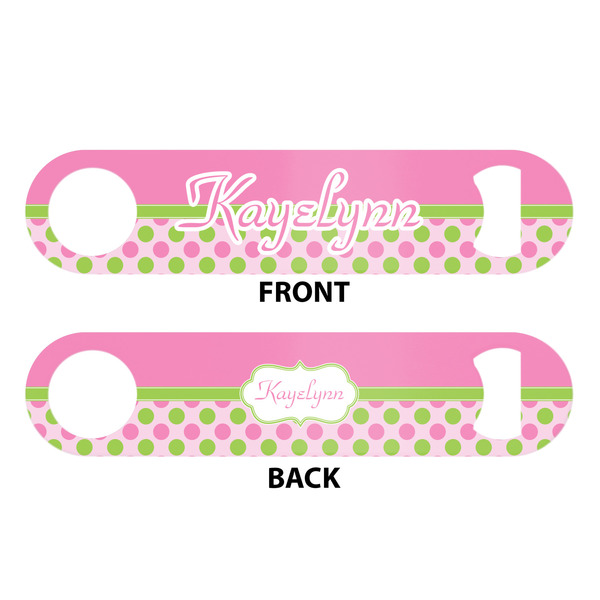 Pink & Green Dots Bar Bottle Opener - White - Approval