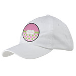 Pink & Green Dots Baseball Cap - White (Personalized)