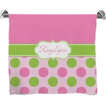 Pink & Green Dots Bath Towel (Personalized)